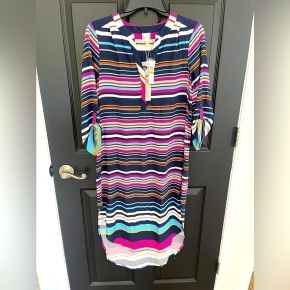 New Cupio size Small striped high-low shift dress - Picture 1 of 3